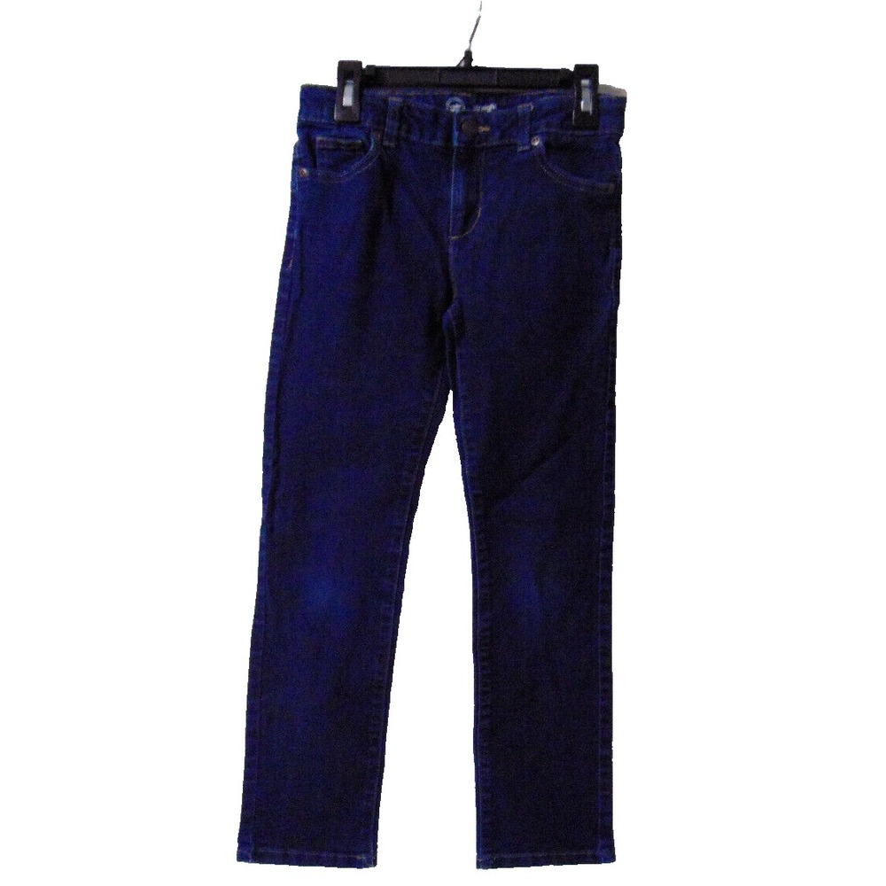 Girl's Blue Jeans Size 10 Dark Wash Straight 5 Pocket Stretch Wonder Nation